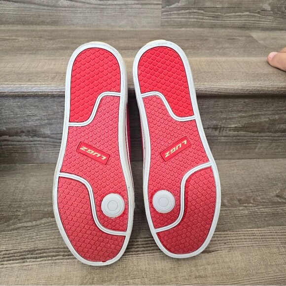 Lugz red canvas lace up tennis shoes loafer  men's size 12 new in box - Picture 5 of 8